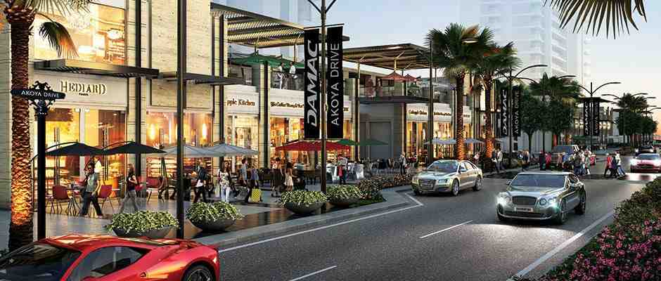 AKOYA Drive The 1.3km retail walk at AKOYA by DAMAC, designed to be Dubai's new haute spot.